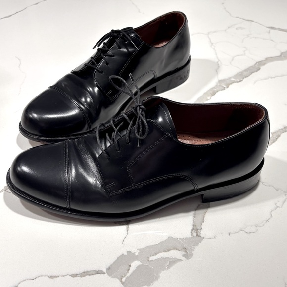 Bostonian Classics First Flex Black Oxford Lace Up Mens Leather Dress Shoes 9.5M - Picture 1 of 12